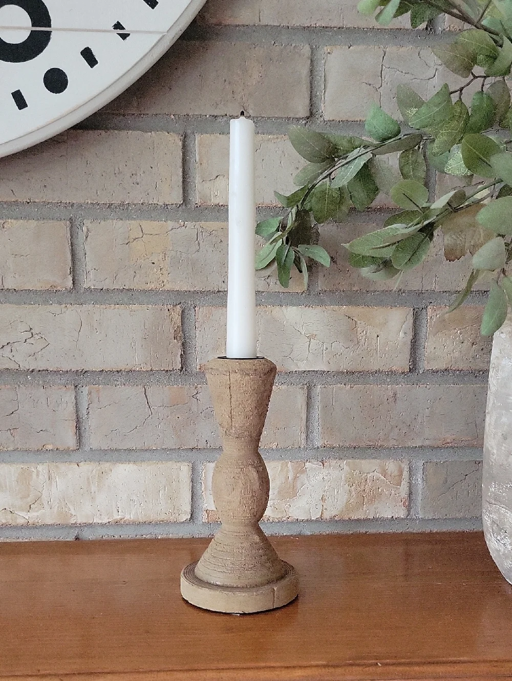 Pottery Barn NWT AVA Handcrafted Mango Wood Candlestick Holder